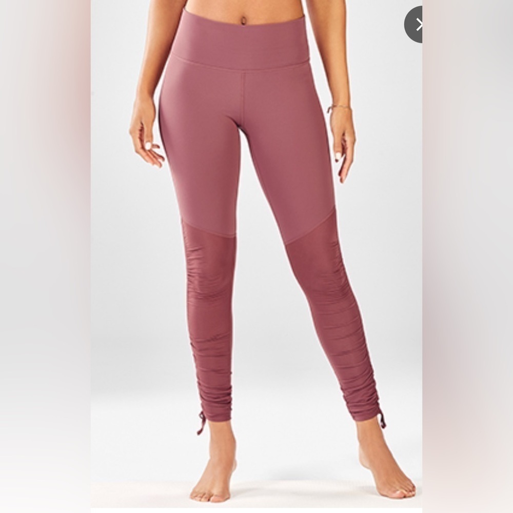 Fabletics Cashel Foldover PureLuxe Leggings in Dark Rogue Color Size Small